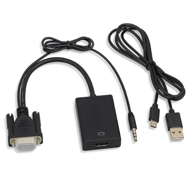 25 см VGA папа к HDMI Женский конвертер адаптер кабель с аудио выходом для ПК