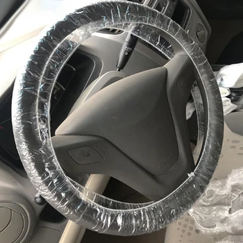 

PE Transparent Car Steering Wheel Cover Plastic Protective Covers Keep Clean US Spain Fast Shipping Universal Disposable