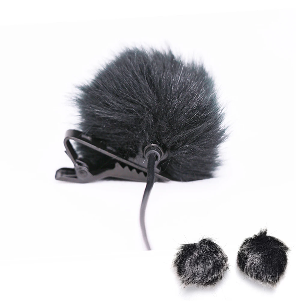 New dark grey Artificial Fur Microphone Windscreen Outdoor MIC Windshield Wind Muff for Lapel Microphone 1PC