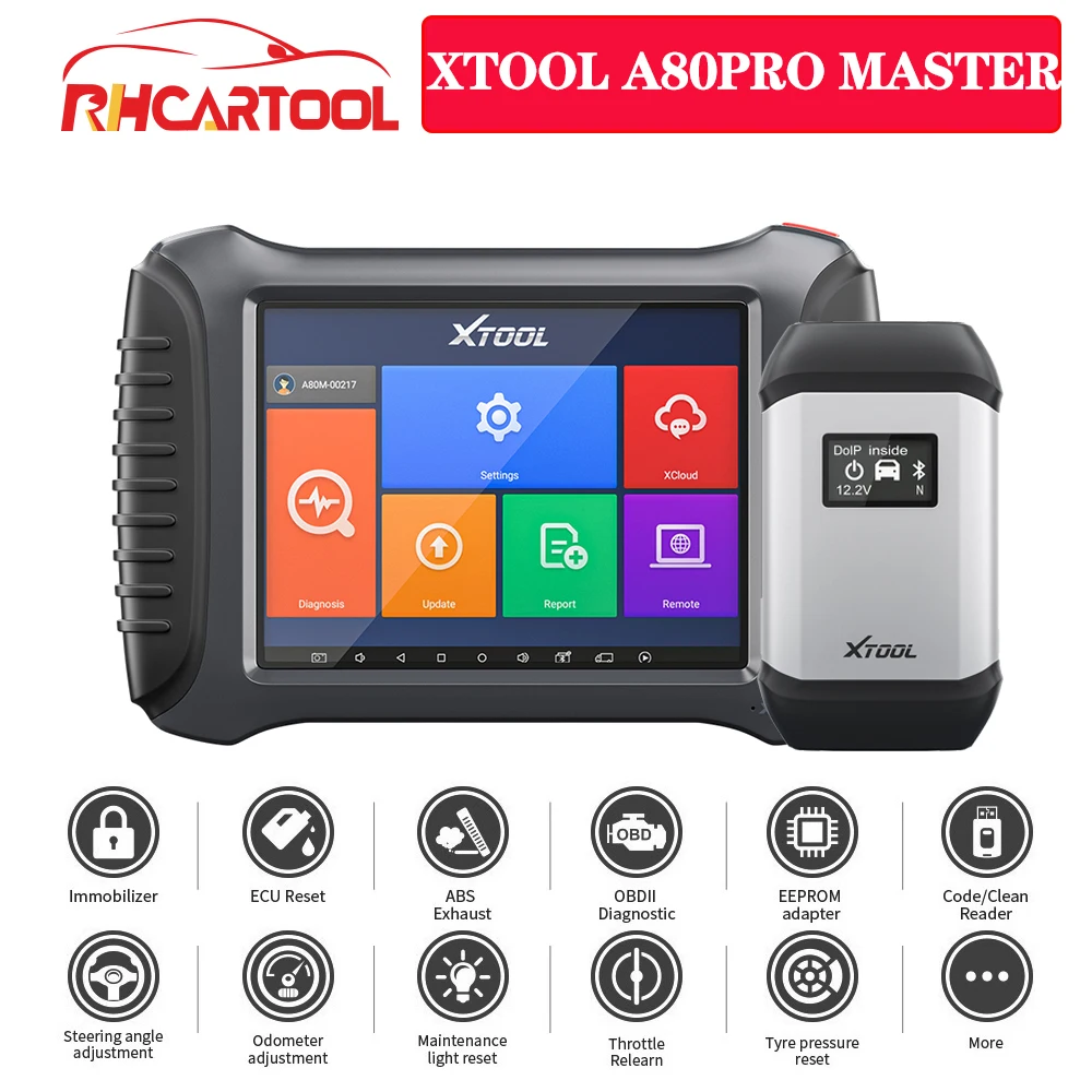 XTOOL-herramienta de diagnóstico de coche, escáner de codificación ECU, programación de clave, OBD 2, PK MK908P IM608, A80 pro Master(H6Pro Master)OBD2