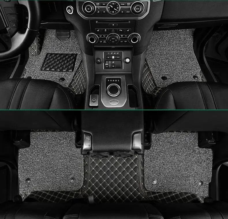 Коврик для Land Rover Discovery 3 LR3 2003-2009 футов ковры шаг Авто вышивка кожа провод катушки 2 Слои коврик