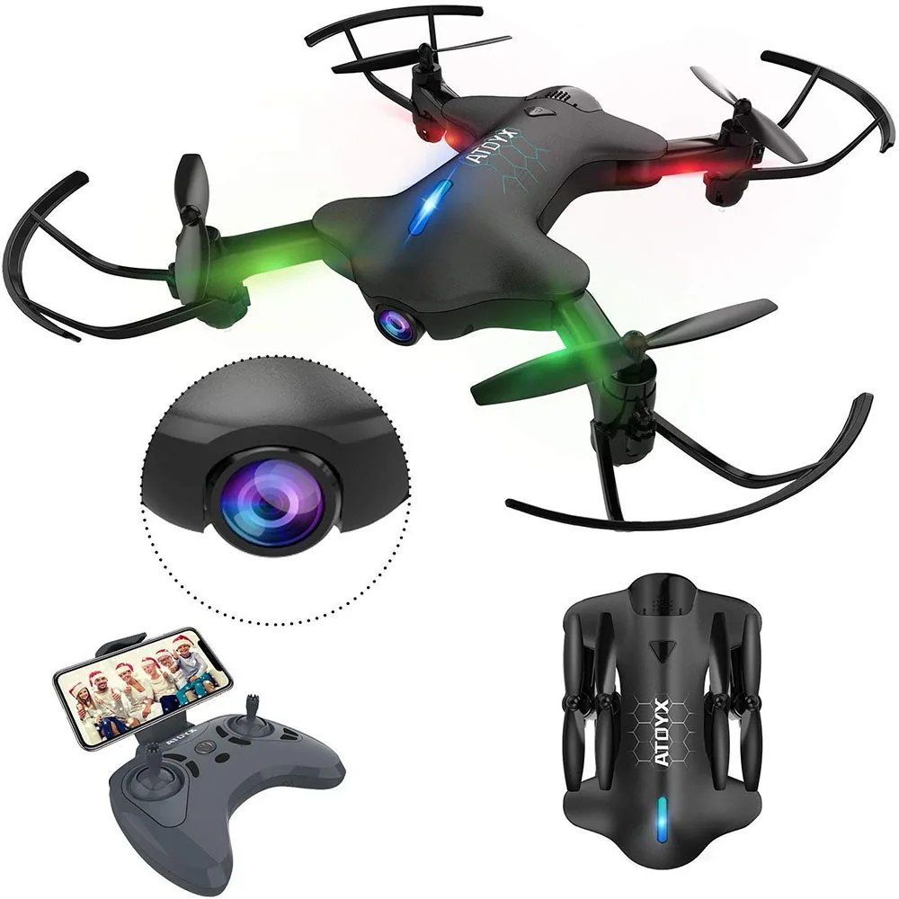 Дрон ATOYX с камерой 4k широкоугольная камера HD RC Квадрокоптер FVP WIFI высокий 4CH