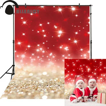 

Allenjoy christmas backdrop pure color glitter red bokeh gorgeous party decoration background photocall photozone photophone