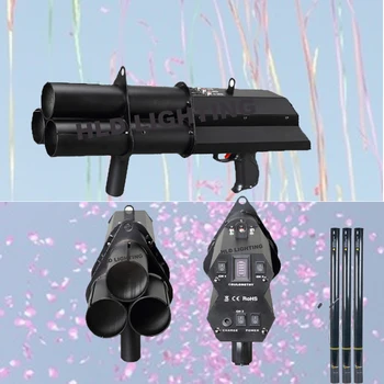 

3 shot confetti gun confetti blower hand control DMX 3 channels stage confetti machine for wedding decoration