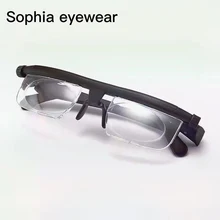Sophia frames tr90 ampliação eyewear dupla visão foco dial óculos ajustáveis-6d para + 3d leitura miopia presbiopia óculos