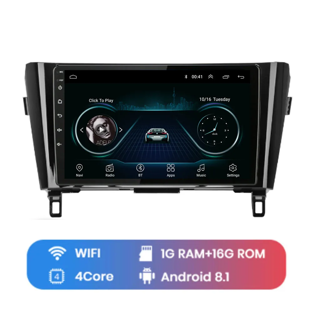 4G LTE Android 8,1 для NISSAN Qashqai X-TRAIL-Мультимедиа стерео автомобильный dvd-плеер навигация gps радио - Цвет: WIFI (1G 16G)