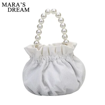 

Mara's Dream 2020 New Fashion Autumn Pure Color Corduroy Pearl Handbag Chain Diagonal Bag Simple and Versatile Shoulder Bag