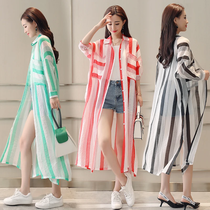 

2020 spring and summer new style loose large size long elegant sunscreen clothing fashion thin jacket