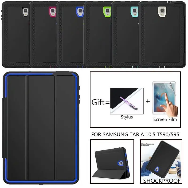 

Full Protection Case For Samsung Galaxy Tab A 10.5 2018 SM-T590 T595 T597 Safe Shockproof Heavy Duty TPU Hard Cover Kickstand