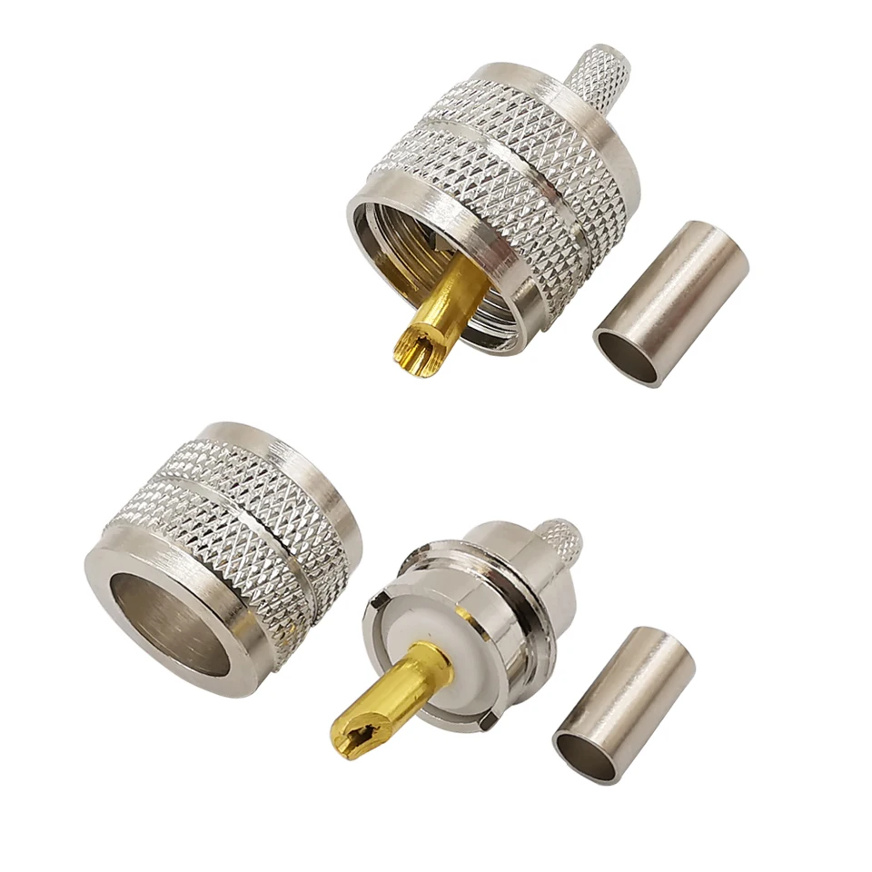 Conector Coaxial PL259 RG58 - 5 Peças 50 Ohm | Baixa Perda E Compatível Com Vários Cabos