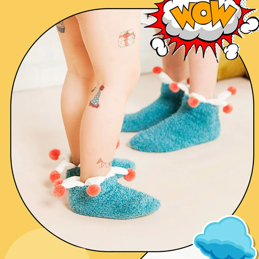 Новые зимние носки теплые носки для сна из бархата кораллового цвета носки для маленьких мальчиков и девочек детские махровые толстые носки на Рождество и Рождество, 11,22