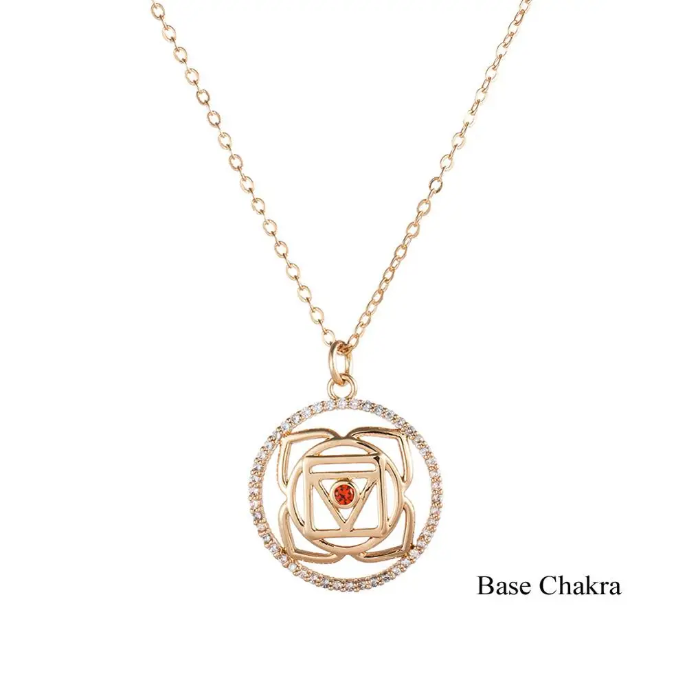 Золотое ожерелье чакры кулон индийское ожерелье для йоги 7 золотых цветов цепь ювелирные изделия для женщин Прямая поставка - Окраска металла: 2