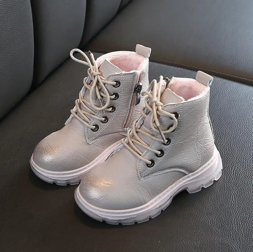 Children Sneakers Baby Martin Boots Waterproof Kids Shoes Boys Girls Snow Boots Casual Shoes Girls Boys Plush Fashion Boots