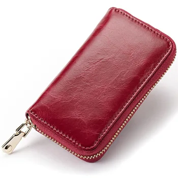 

Genuine Leather Car Key Holder For Women Key Wallet Housekeeper Keys Male Zipper Door Key Chain Organzier Key Pouch Case