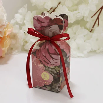 

50x Luxury Rustic Wedding Party Favor Candy Box Sweet Cake Gift Boxes DIY Set