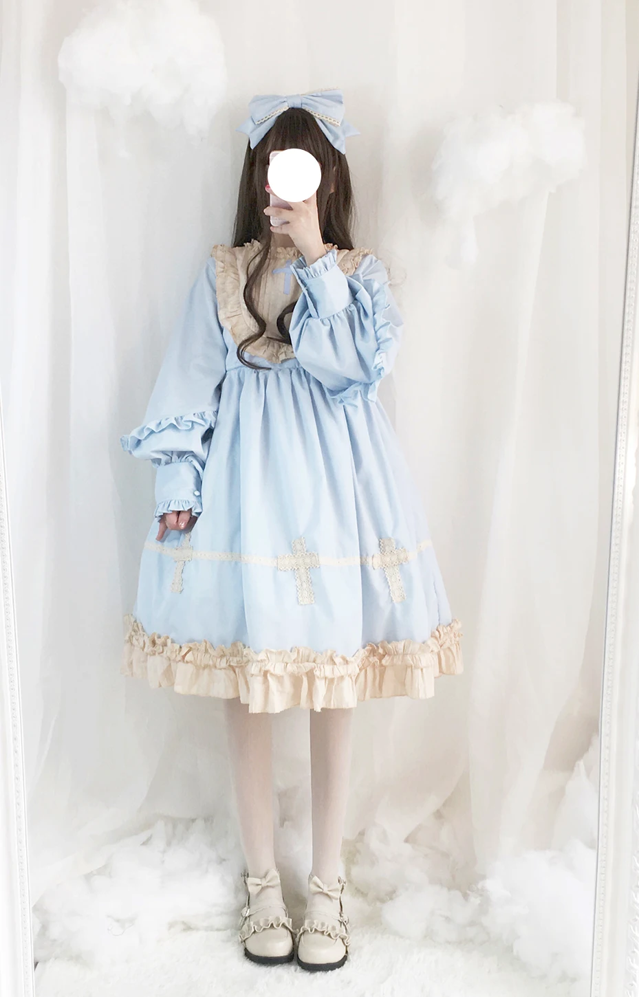 Harajuku уличная мода крест Косплей сладкое женское платье мягкие японские игрушки в готическом стиле цельное платье Лолита милое платье для девочек-подростков