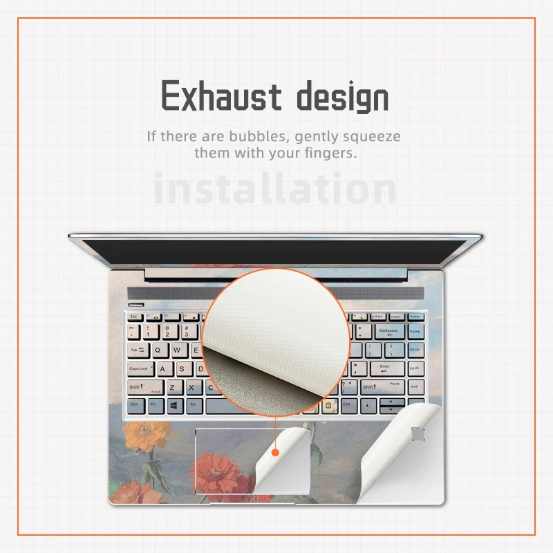 DIY Colorful Sky Cover Laptop Sticker Skins Notebook Keyboard Stickers Decorative Decals for HP X360/14S dk/ 14s dq/15 da/15 bs