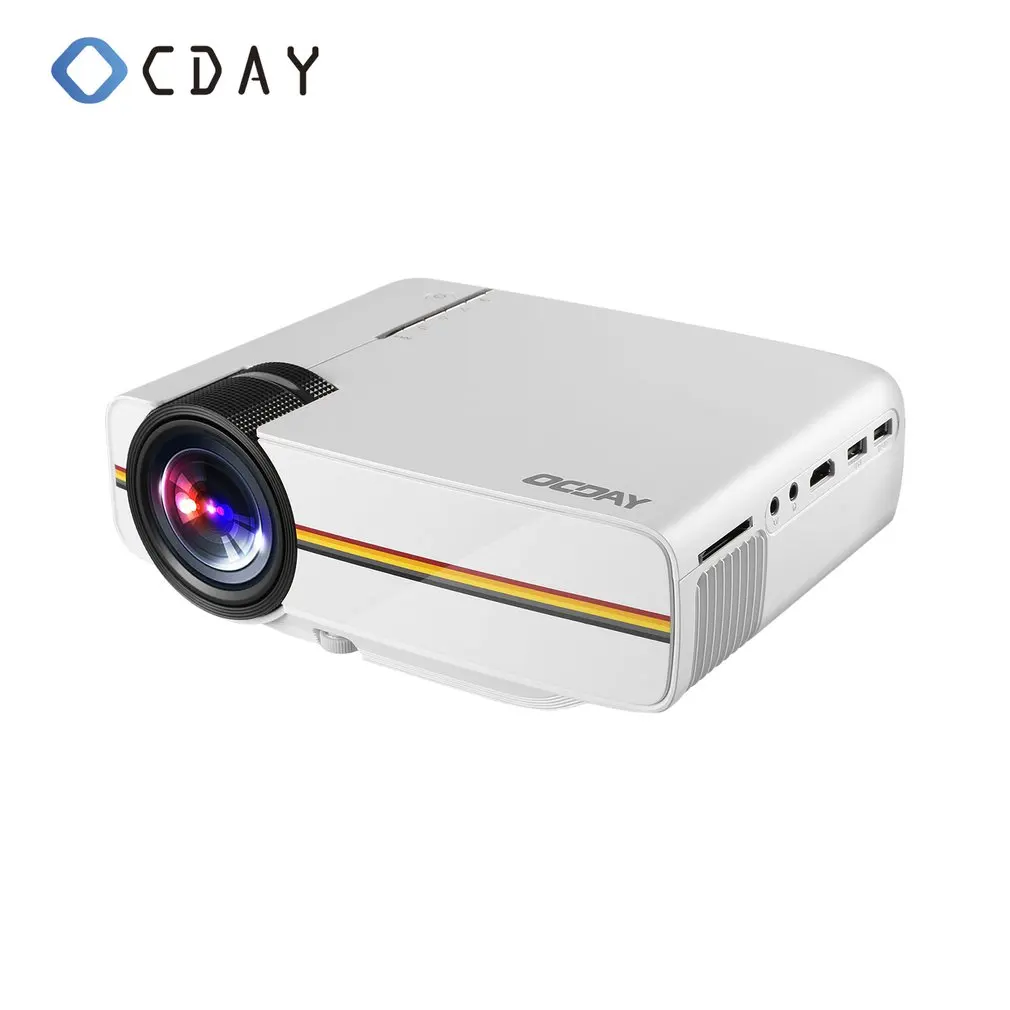 OCDAY Portable Lightweight HDMI Adjustable Cost-efficient Multi-media Home Theater LCD Imaging HD LED Digital Projector black