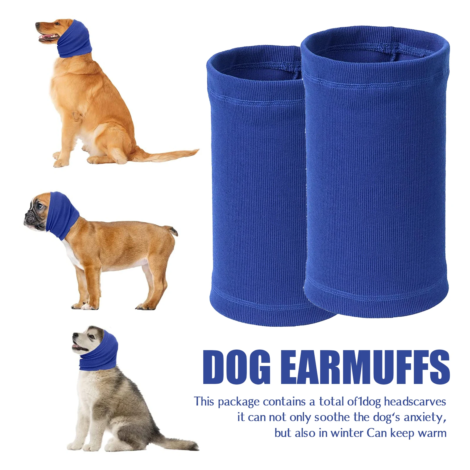 Hoodie Scarf Earmuff Dog Scarf Winter Dog Neck Warmer Dog