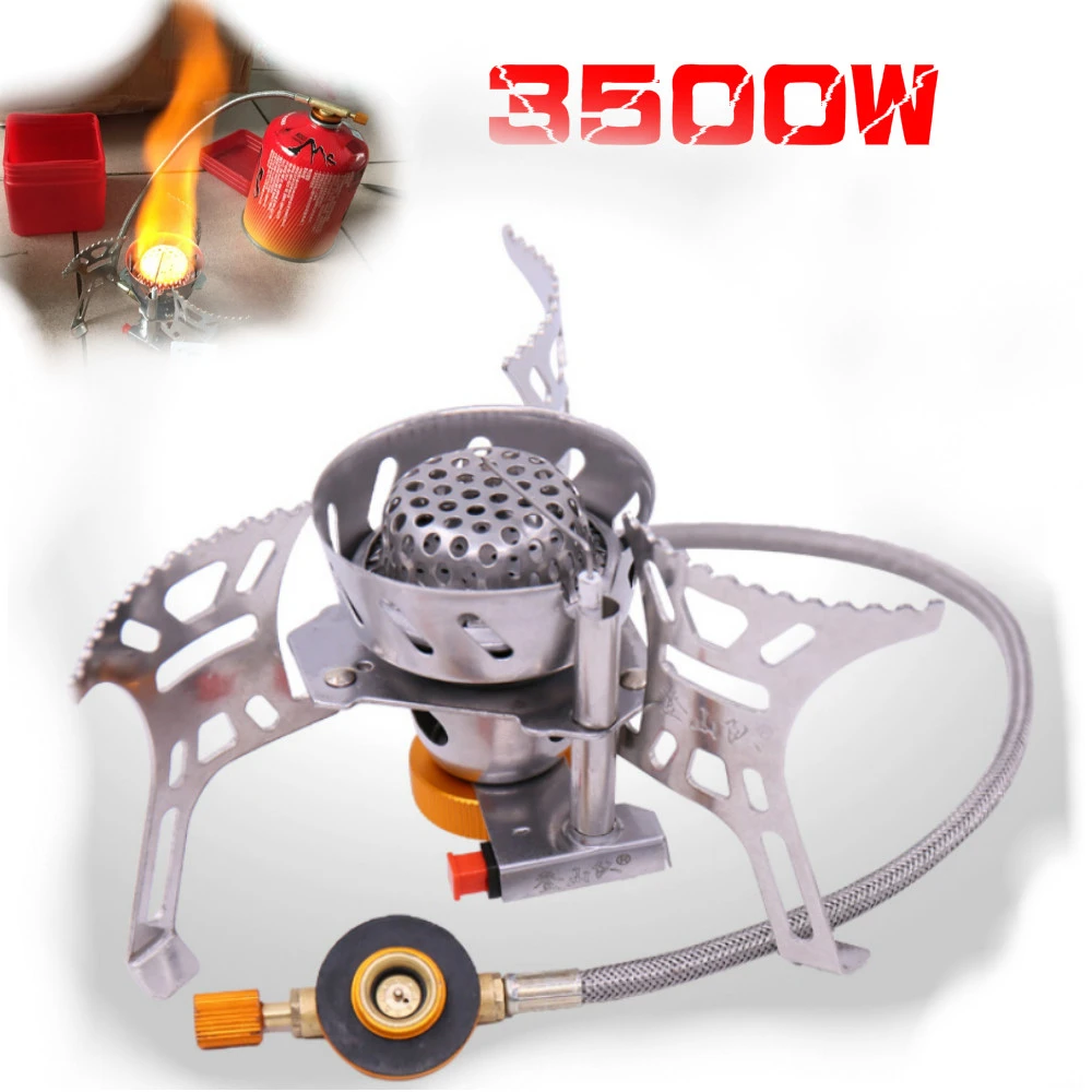 Elyon Outdoor Camping Stove Tourist Burner Mini Super Windproof Portable Gas Cooker High Power Camping Equipment For Picnic