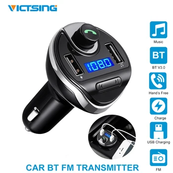 

VicTsing Auto Car Bluetooth FM Transmitter Wireless FM Transmitter Dual USB Fast Charging MP3 Player Radio USB Port Hands-free