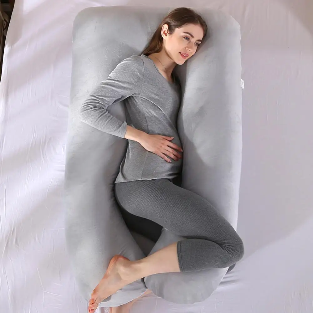 light grey Подушка для сна для беременных женщин u-образная комфортная Мягкая Подушка для беременных женщин моющаяся ворсистая подушка - Цвет: light grey