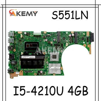 

Akemy S551LN mianboard For Asus S551LN S551LB S551L Vivobook Laptop motherboard I5-4210U GT840M 4G RAM REV2.2 Test
