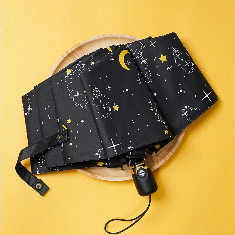 Starry Sky Pattern Women Umbrella Portable Anti UV Paraguas Sun Umbrella Rain Windproof Folding Umbrellas For Girl Kids Parasol