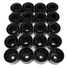 20Pcs ABS Plastic Vehicle Auto Nut Bolt Cover Cap Car Wheel Nut Bolt Cover Cap 17mm Black Engraved For VW Hub