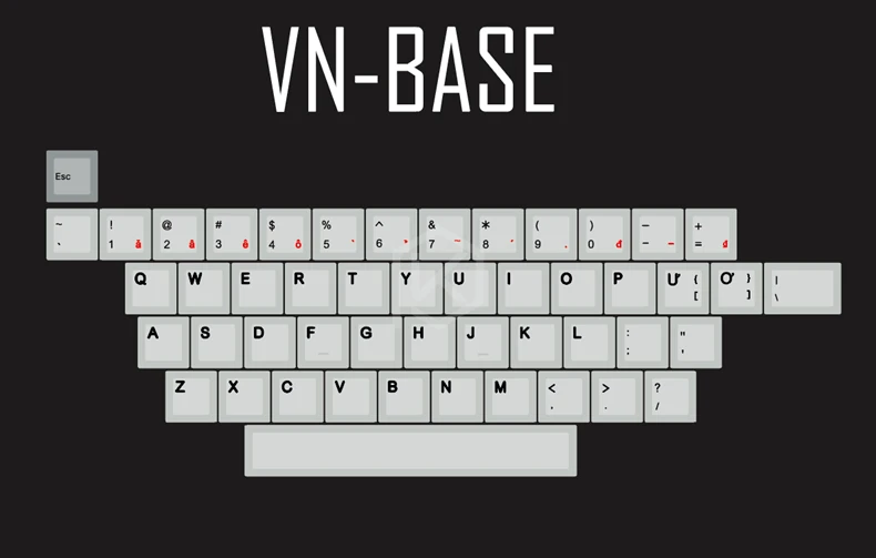 VN Base x1 Kpreпаблик 139 вьетнамский корень вьетнамский язык шрифт Вишневый профиль краситель Sub Keycap PBT для gh60 xd60 xd84 cospad tada68 87 104 - Цвет: VN Base x1