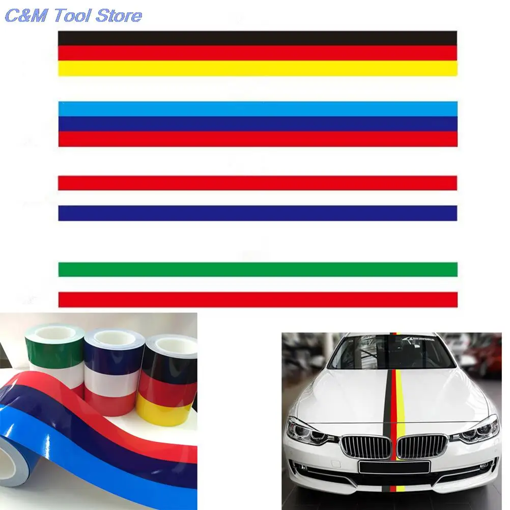 1M Flag Italian Flag Side Racing Stripe Three Colors Roof Hood Scooter Car Decal Colored Strip Sticker