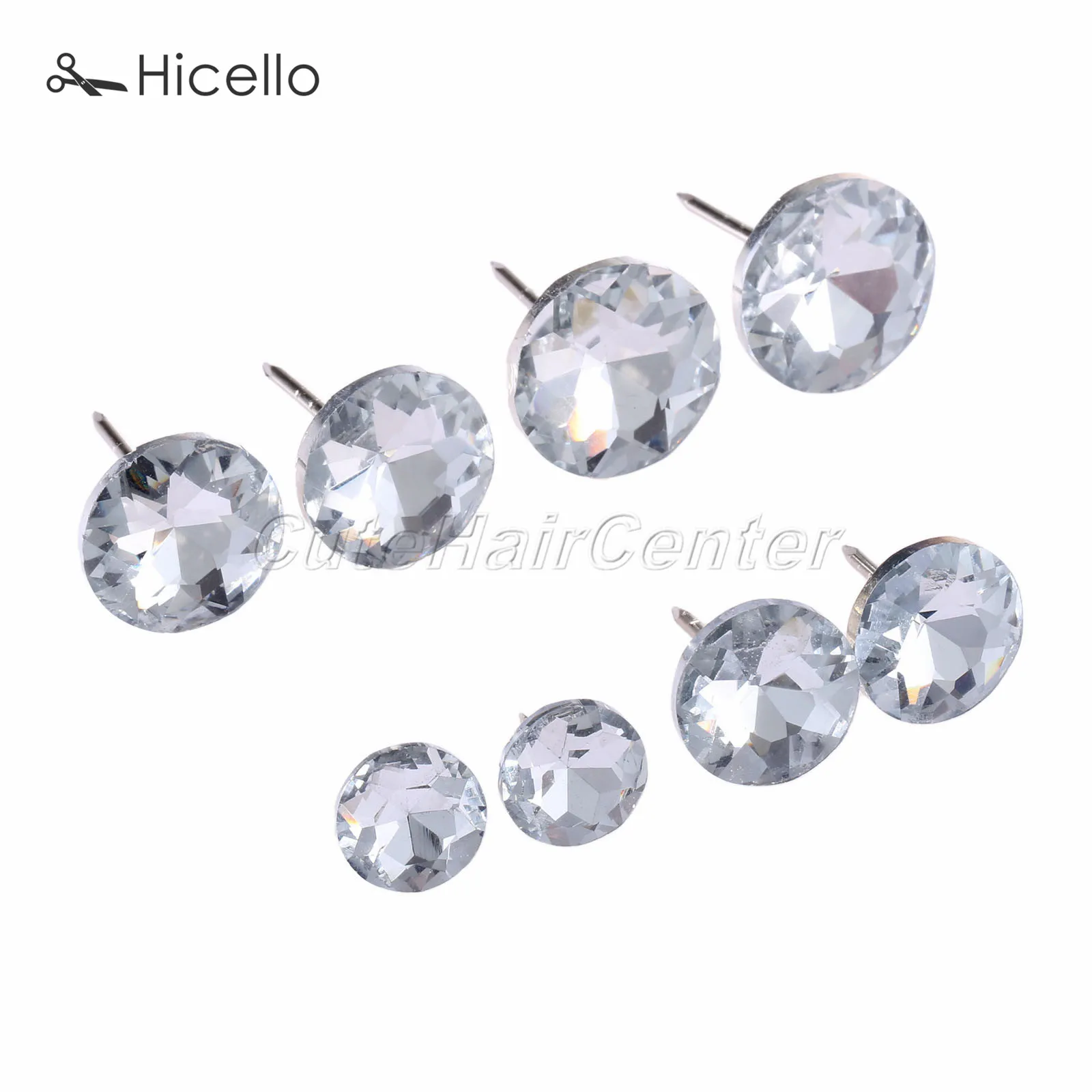 10pcs Crystal Nails Button Upholstery Glass Diamond Tacks Pins Knot 14mm/18mm/20mm/22mm Sewing Furniture Decoration Hicello 3