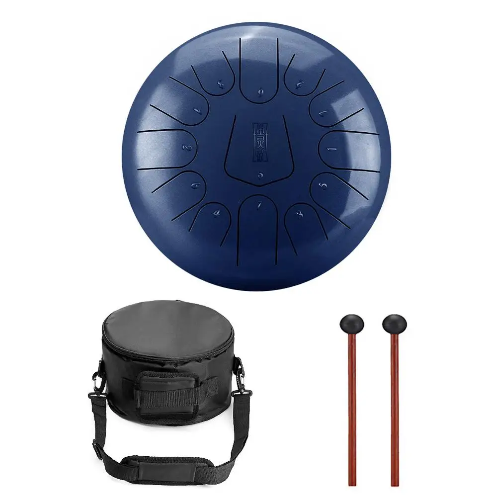 02 12 дюймов Сталь язык барабан Handpan ручной Барабаны крупных 13 Notes Tankdrum с сумкой в комплекте - Цвет: 02