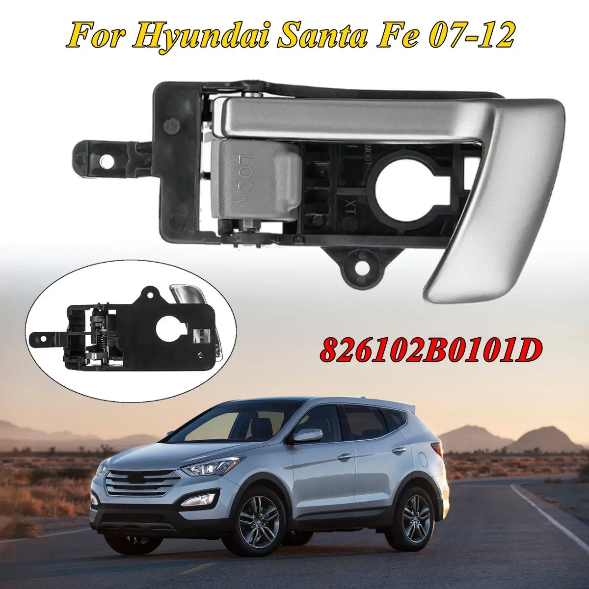 4pcs Door Inside Handle for 2007 2008 2009 2010 2011 2012 Hyundai Santa Fe