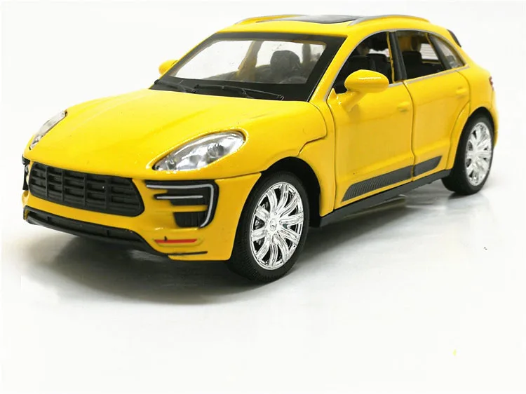 Yellow 1:32 Масштаб игрушечный автомобиль Macan Металлический Игрушечный сплав автомобиль Diecasts игрушечный автомобиль модель автомобиля игрушка задний светильник звук для детей - Цвет: Yellow