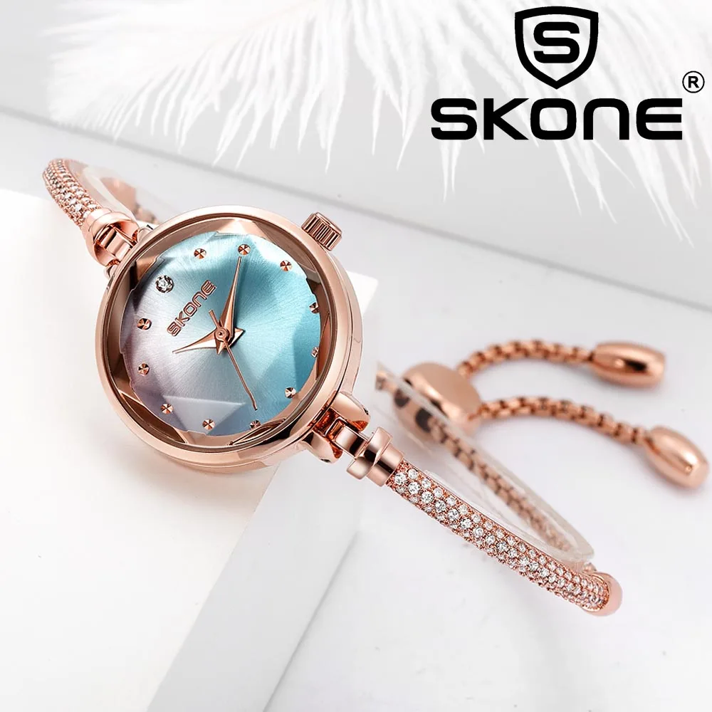 

Часы SKONE женские с маленьким циферблатом, со стразами, зимние, 2021