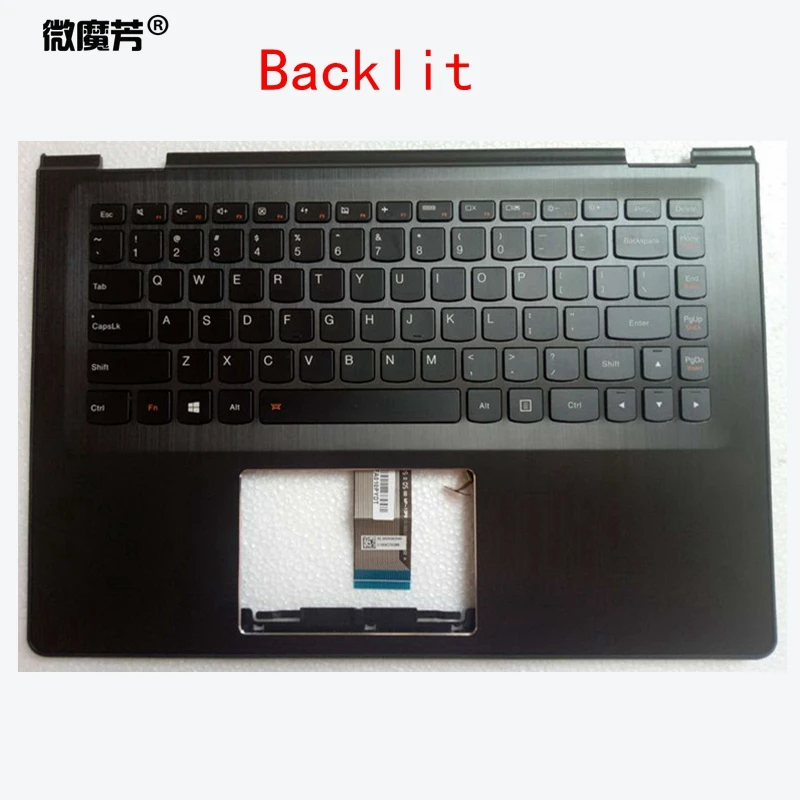 США ноутбук подставка для рук клавиатура для lenovo YOGA 500-14IBD 3-1470 3-1435 гибкий верхний чехол Flex 3-1470 с клавиатурой крышка с подсветкой - Цвет: Backlit