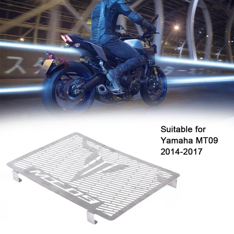Мотоциклетная решетка радиатора Защитная крышка для Yamaha MT-09 FZ09 FZ-09 FZ 09 аксессуары для мотоциклов - Цвет: Серебристый