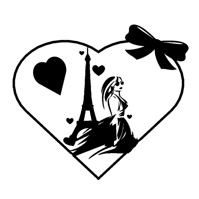 GJCrafts Girl with Paris Tower Metal Cutting Dies Heart Scrapbooking Card Making Album Embossing Crafts Paper Stencil Die | Дом и сад