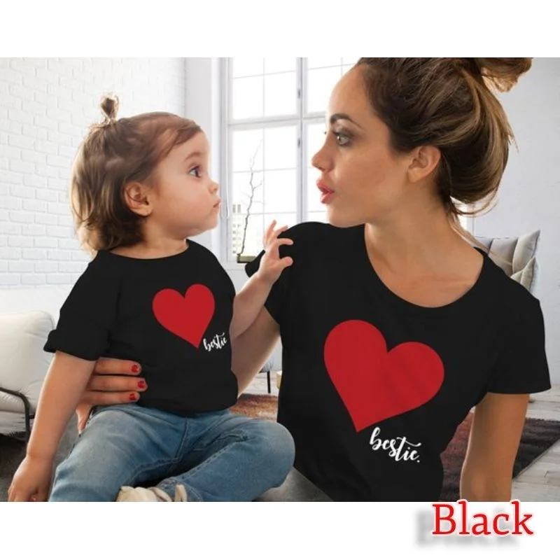 Одинаковые комплекты для семьи хлопковые футболки для мамы и дочки и сына милые топы для девочек, летняя футболка с короткими рукавами футболка для маленьких девочек