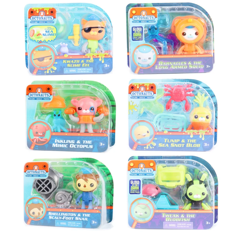 Octonauts 6 Different styles Barnacles Peso Kwazii Tweak Vegimal Gift box Anime Mini Action Figure Model Toys Christmas Gift