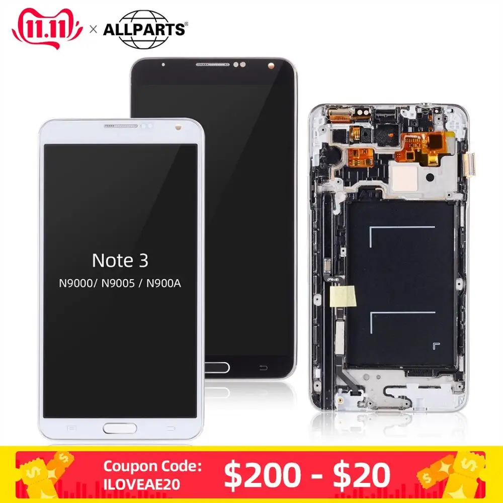 5,7 ''ЖК-дисплей для SAMSUNG Galaxy Note 3, сенсорный ЖК-дисплей с рамкой Note 3, N9000, N9005, N900A, запчасти для сенсорного экрана