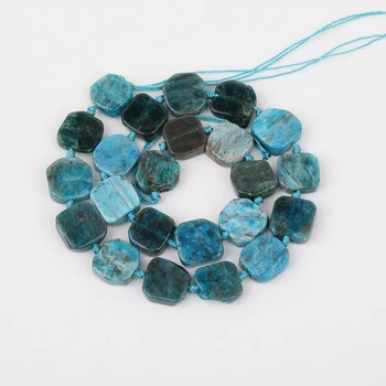 

Full Strands Natural Blue Apatite Freeform Slice Square Loose Beads Pendant Necklace DIY Jewelry Findings XT-13AMDE