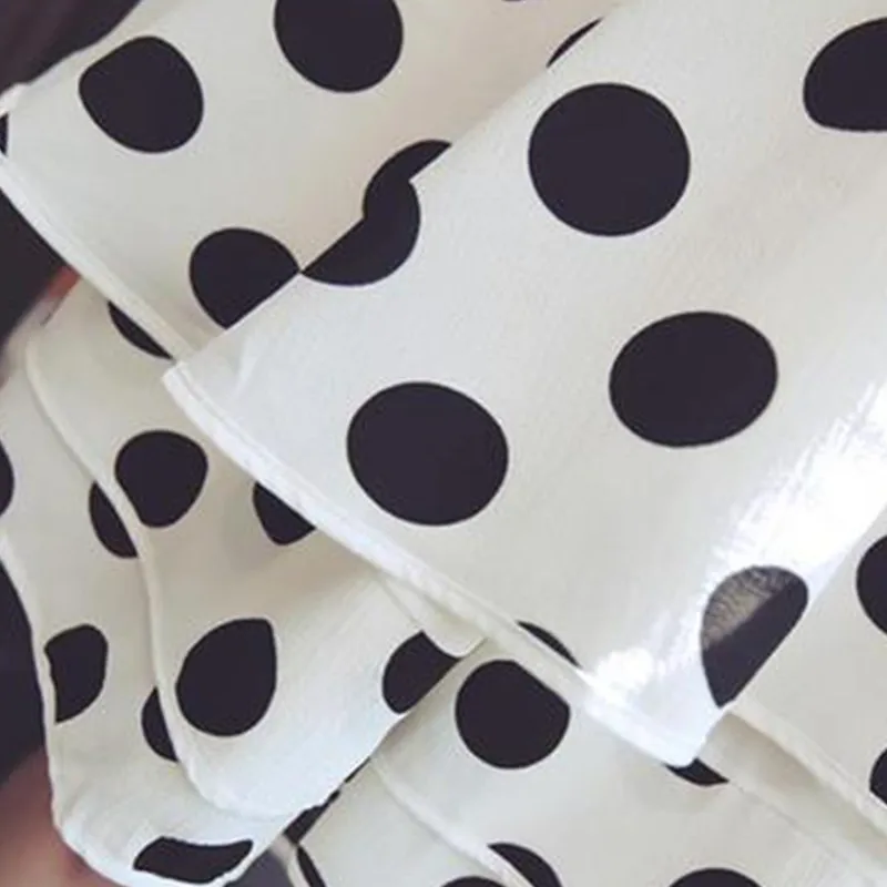 

New Summer Korean Dress Large Size Women's Wave Dot Printing Loose Slim Chiffon Dresses