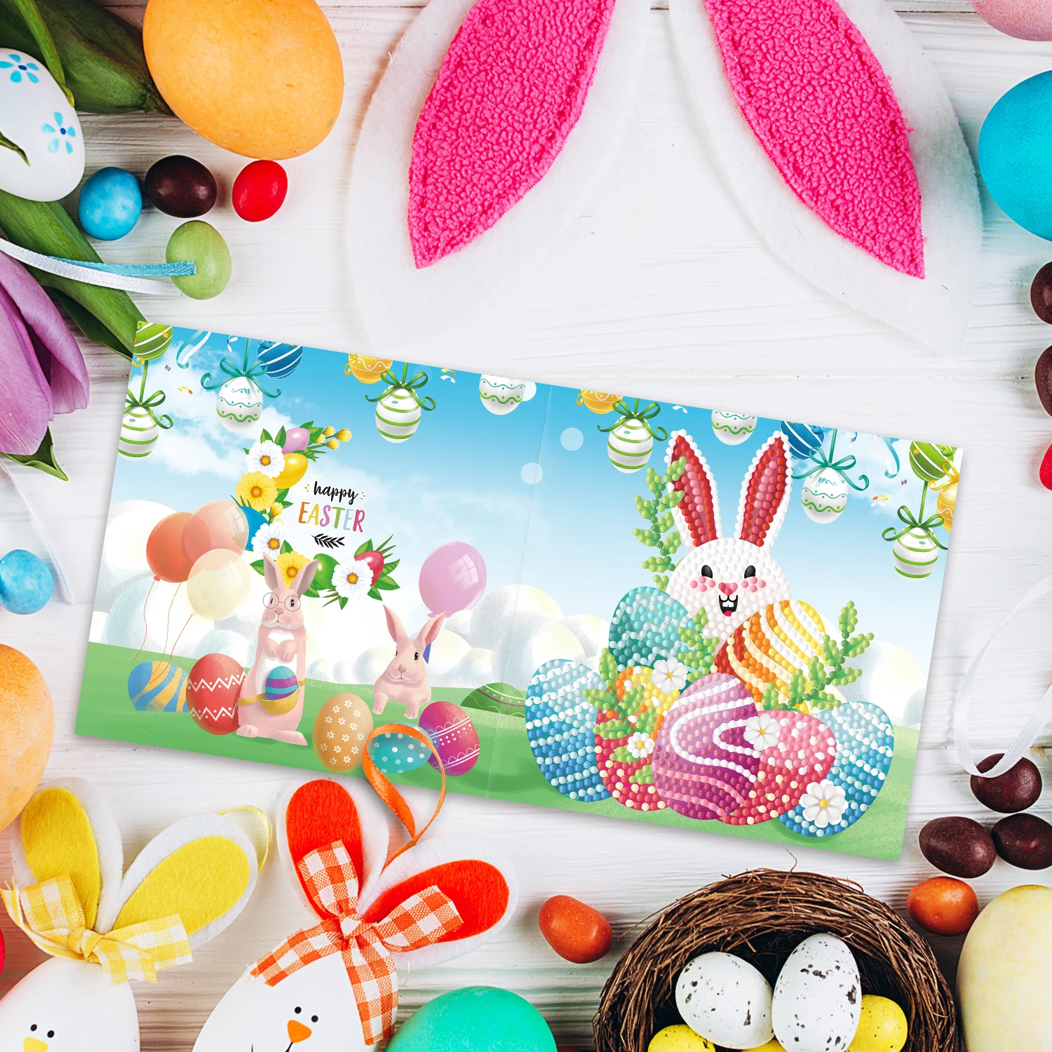 Easter Bunny Egg Greeting Card DIY 5d Diamond Painting Mosaic Cartoon  Christmas Diamond Card Holiday Gift Parents And Friends
