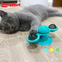Gato moinho de vento brinquedo engraçado massagem rotatable gato brinquedos com catnip led bola dentes limpeza pet produtos para dropshipping