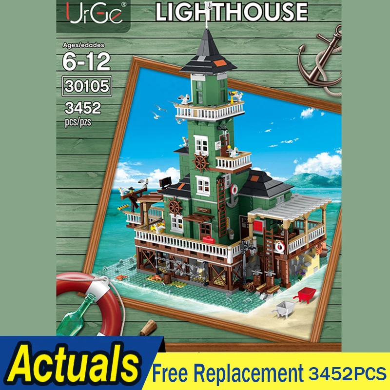 

City Street Creative Bricks The Old Fishing Store Lighthouse and Boat Hous DinerModel Building Blocks 21310 Kids Toys Gifts