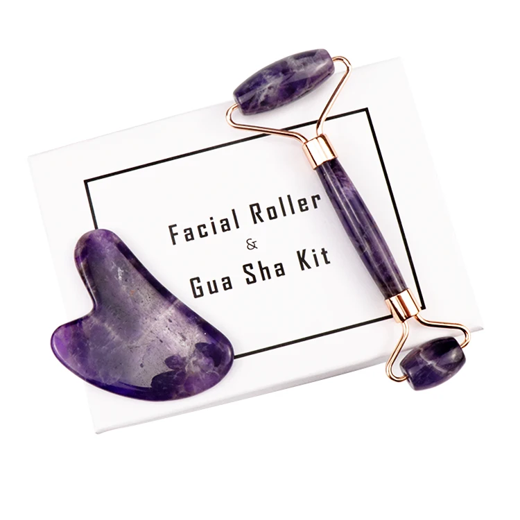 Нефритовый ролик & Gua Sha инструмент для лица 100% натуральный камень морщин