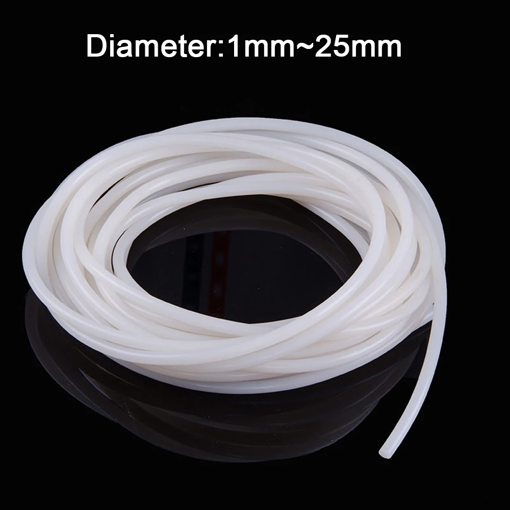 1M/2M/5M/10M Solid Silicone Cord Dia 1mm-25mm White Rubber Gasket Trim Seal Strips O Ring Waterproof High Temperature Resistant