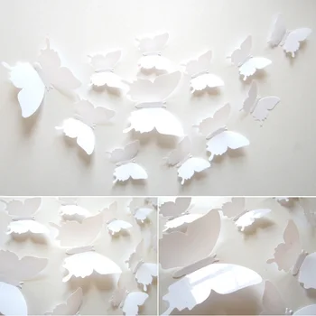 

12pcs/Set Butterfly Wall Stickers Home Decoration Modern Accessories Decorative Butterflies 3d Christmas Decorations for Home